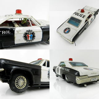 当時物 バンダイ ブリキ ハンドル リモコン シボレー パトカー 動作パーツ欠品 ジャンク品 5760 ☆ 札幌市 北区 屯田 当時物 バンダイ ブリキ ハンドル リモコン シボレー パトカー 動作