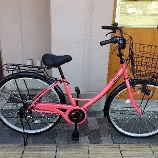 Viaggio 26吋ファッションファミリーサイクル 外装6段/レッドx