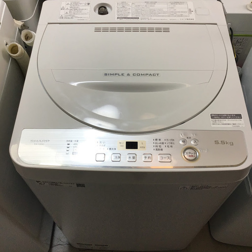 【送料無料・設置無料サービス有り】洗濯機 2019年製 SHARP ES-GE5C-W 中古