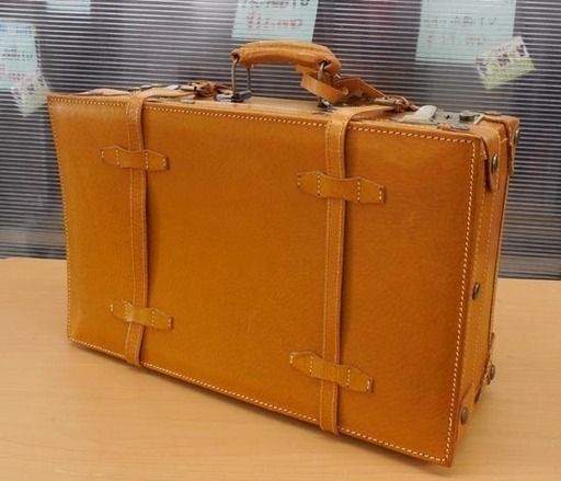 アンティーク調 トランクケース 40.5×25.5cm キャメル色 旅行かばん アタッシュケース ペイペイ対応 札幌市西区西野