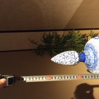 青染付山水図 沈香壺 壷 骨董 伝統工芸 磁器 特大