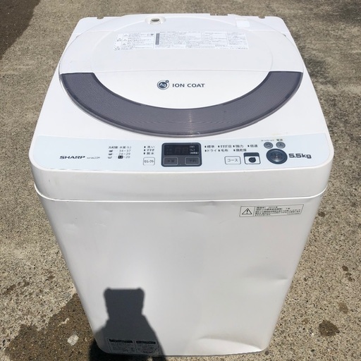 【国際ブランド】 【配送無料】SHARP 2013年製 ES-GE55N 洗濯機 5.5kg 洗濯機