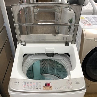 美品【 AQUA 】アクア 洗濯10.0㎏ 全自動洗濯機 ツインウォッシュ ツインパルセーター 槽自動おそうじ AQW-VW1000D
