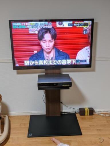 壁寄せ　テレビ台　〜60V　ダイニング　壁掛け風　ハイタイプ