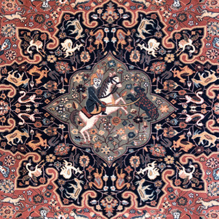 ベルギー製 100%ウール ウィルトン織 ペルシャ絨毯柄 350×250cm