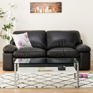 美品] ニトリ レザーソファー 3人用本革ソファー