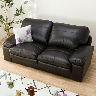 美品] ニトリ レザーソファー 3人用本革ソファー