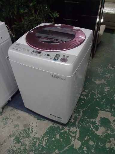 種類豊富な品揃え R0906) 店頭取引大歓迎♪ 洗濯容量8.0kg 洗濯機 2013年製! ES-GV80M-P シャープ 洗濯機