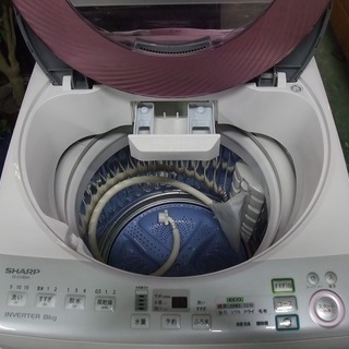 R0906) シャープ ES-GV80M-P 2013年製! 洗濯機 洗濯容量8.0kg 店頭取引