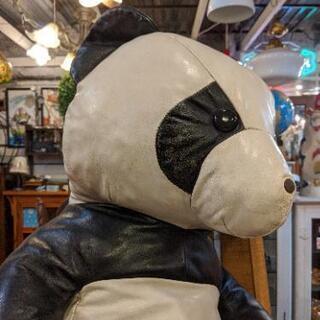税込価格！！】 ビンテージ パンダ アニマル 革製 レザー クラフト ぬいぐるみ 人形 検 レザーアニマル 動物 どうぶつ クマ 熊 2 -  置物、オブジェ