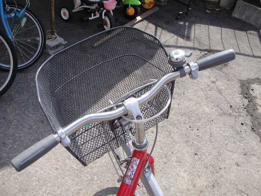 27インチ 自転車 シティサイクル ママチャリ 切替なし 赤