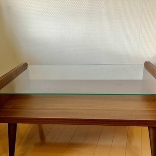木製ガラスセンターテーブル