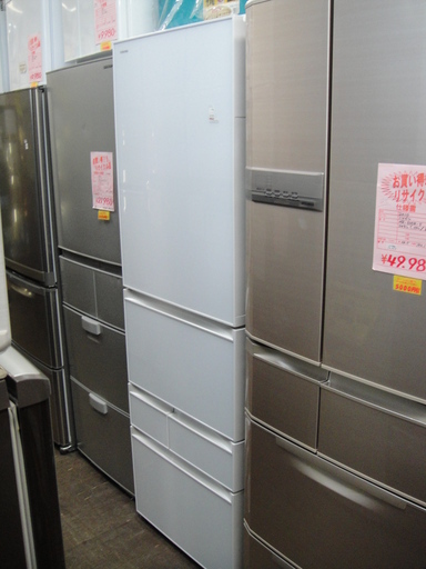 東芝 ノンフロン冷凍冷蔵庫 GR-J43GXVL 2015年製 426L ホワイト