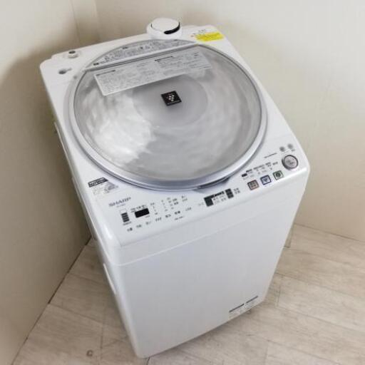 中古 洗濯8.0kg 乾燥4.5kg 全自動洗濯乾燥機 シャープ ES-TX810-P 2012年製造 ピンク 縦型洗濯乾燥機 プラズマクラスター 6ヶ月保証付き