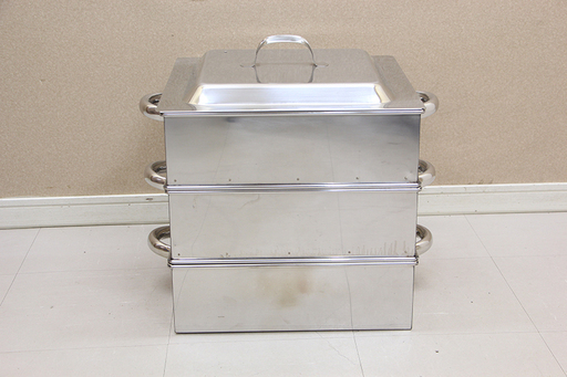 厨房機器 業務用機器 幅 41cm 2段蒸し器 二段蒸し器 金属製 ステンレス製 角形(J622wYGG)