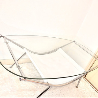 ガラステーブル/リビングテーブル　白　ホワイト