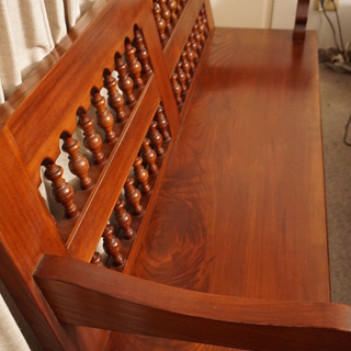 松本民芸家具1枚板  長椅子スピンドルバックベンチ 