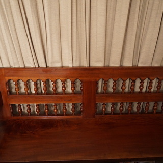 松本民芸家具1枚板  長椅子スピンドルバックベンチ 