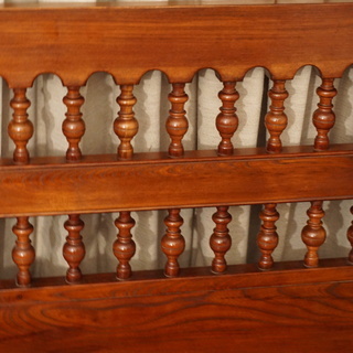 松本民芸家具1枚板  長椅子スピンドルバックベンチ 