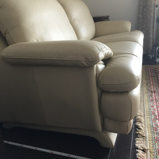 ⚠️⚠️❣️2人掛け❣️レザーソファ アイボリー色⭐️