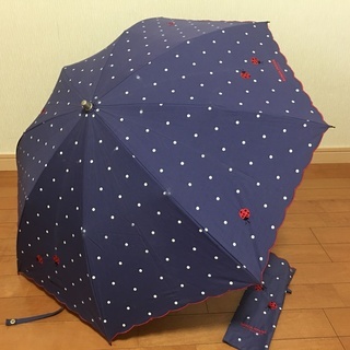 【折りたたみ傘】晴雨兼用　ソニアリキエル　かわいいてんとう虫刺繍❣