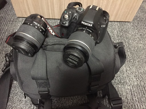 一眼レフカメラ PENTAX K-50 望遠レンズ、バッグ付き