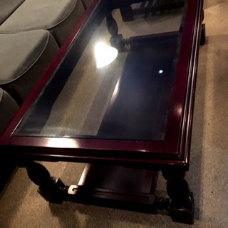 木製　赤茶色ローテーブル(写真のテーブルのみ)