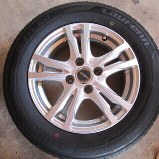 夏タイヤワンシーズン着用バリ山 BSアルミホイール14インチ5.5J4H 