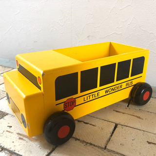 スクールバス(木製)おもちゃ
