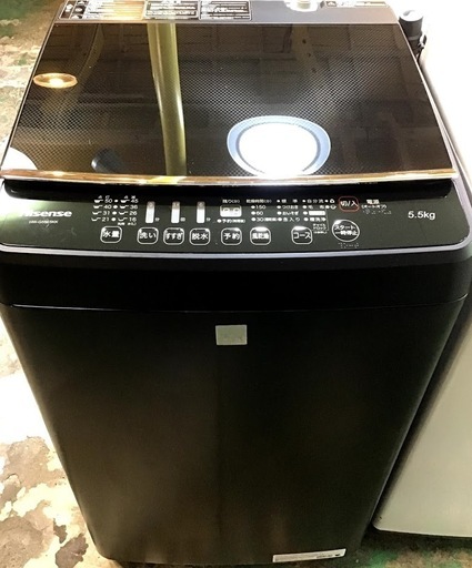 【送料無料・設置無料サービス有り】洗濯機 2017年製 Ｈisense\tHW-G55E5KK 中古