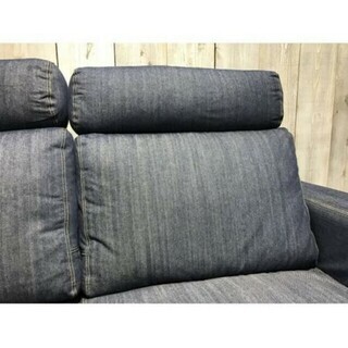 配達設置🚚　無印良品　デニムソファ　ソファ　２シーター　デニム　ヘッドレスト付き