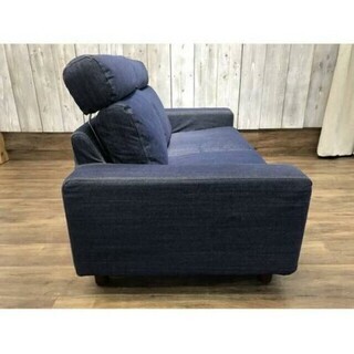 配達設置🚚　無印良品　デニムソファ　ソファ　２シーター　デニム　ヘッドレスト付き