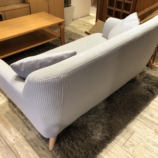 中古 美品 北欧風 2Pソファ クッション2個付き