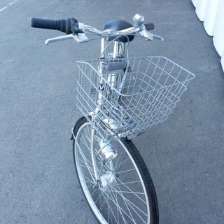 自転車 シティサイクル 27インチ シルバー Marukin 6段変速 ママチャリ