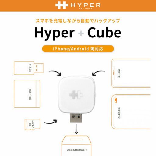 期間限定値下げ中❣️スマホ充電中にデータを自動バックアップする「Hyper+Cube」