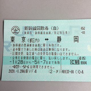 静岡⇄東京 新幹線1枚