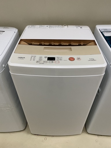 洗濯機 アクア AQUA AQW-BK50E(W) 2017年製 5.0kg 中古品