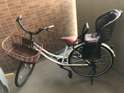 子供乗せ自転車　大きめカゴとカバー付き！