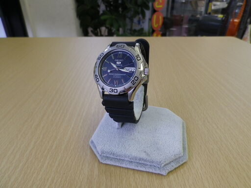 【美品】SEIKO セイコー 腕時計 時計 セイコー5 自動巻 オートマティック ラバーベルト 7S36-00A0 ダイバーモデル 裏スケ 100ｍ防水♪