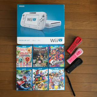 wiiU本体、ソフト6本とリモコン3つセット