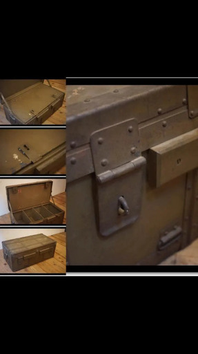 旧日本軍 武器庫 弾薬箱 鉄製箱 インダストリアル ミリタリー