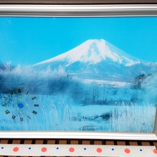 無料　額縁入り富士山の写真　面白い特徴あり　(幅65.5cm、高...