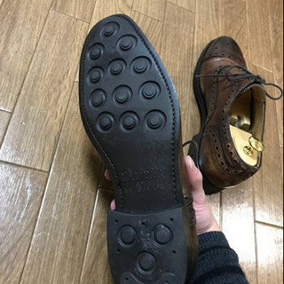 美品希少Berwick バーウィックのセミブローグシューズ、アンティーク仕上げ