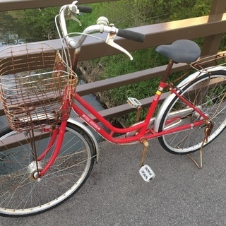 (chariyoshy 出品)26インチ　自転車　赤色　オートあり