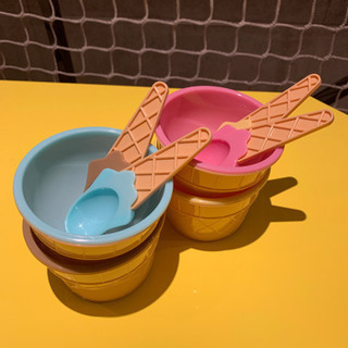 アイスクリーム用カップ　四色セット　(プラ)