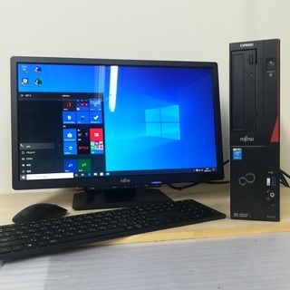 ■名古屋近郊無料持参！【美品！富士通製Win10機】取引先で引き取ったパソコンをしっかりメンテナンスしました！お安く提供します♪■デスクトップPCフルセット！快適動作！★初心者安心、インターネットもExcel ・Wordもバッチリ使えます！ １週間保証します！ □名古屋近郊無料持参！【美品！富士通製Win10機】取引先で引き取った