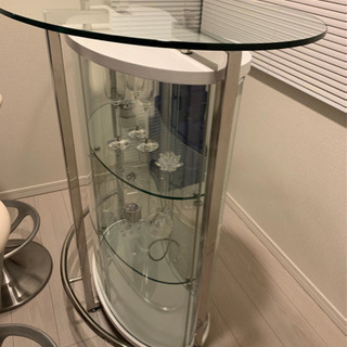 ガラスカウンター　ハイチェアーセット　美品
