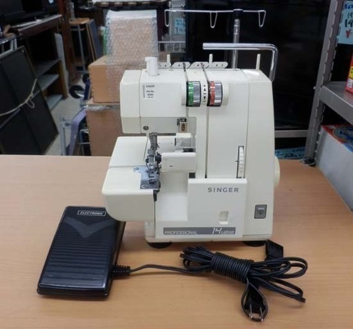 ロックミシン 1996年製 シンガー 14U811B ペダル 2本糸 SINGER 裁縫 縫物 ペイペイ対応 札幌市西区西野