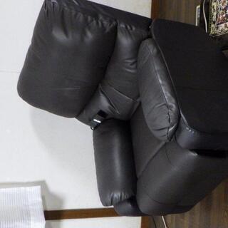 電動リクライニングソファ（1人用）ニトリ・ビリーバー2黒（中古美品） - ソファ