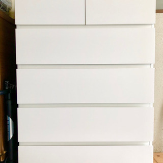 IKEA MALM チェスト 引き出し×6 ホワイト